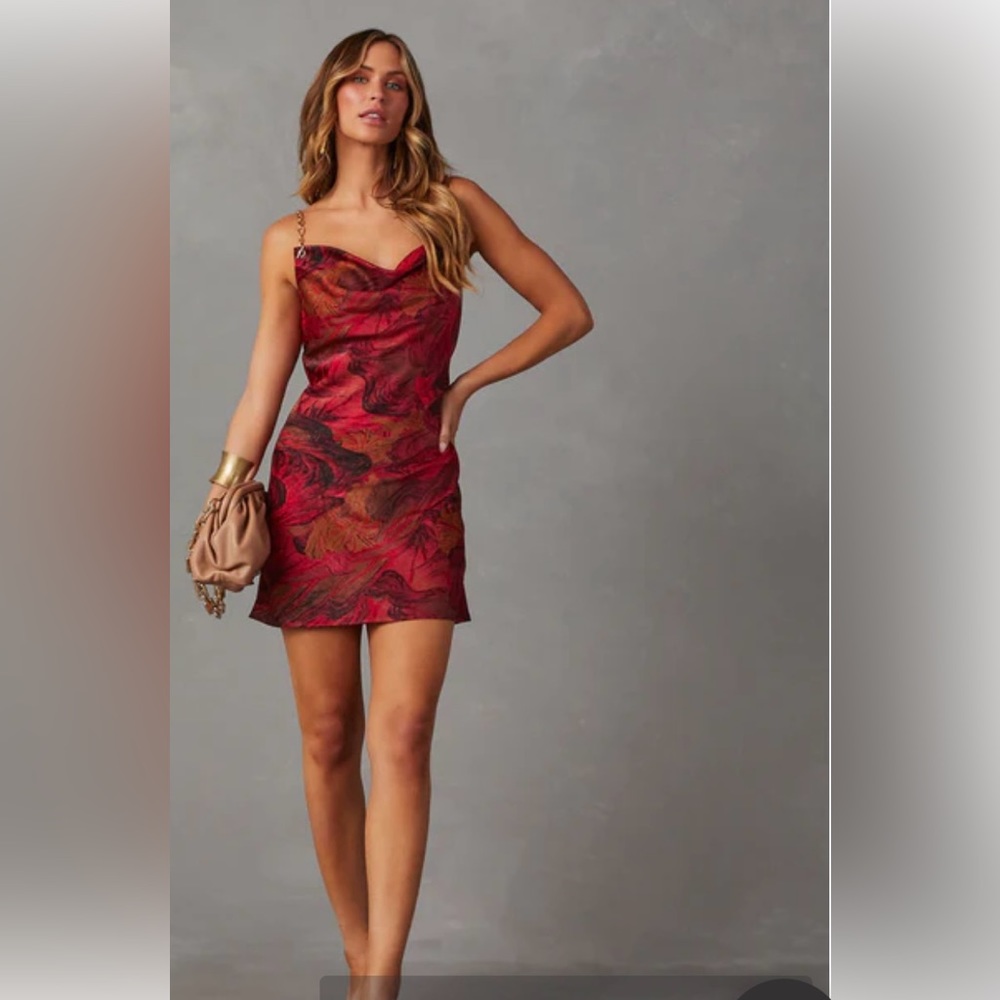 Elegant Red and Black Women's Dress